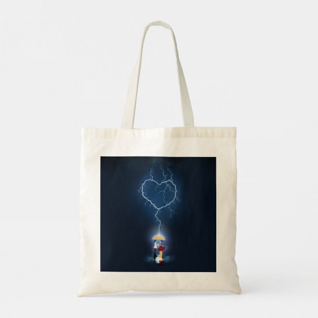 Tote Bag Moment romantique "Lovestruck" sous un parapluie P (Dos)