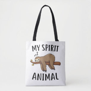 Tote Bag Mon Animal Spirituel Cadeau Drôle de Paresseux