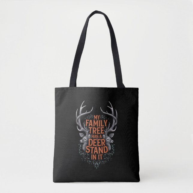 Tote Bag Mon Arbre Familial A Un Deer Stand Dans La Chasse (Devant)