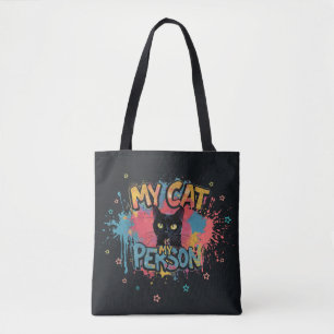 Tote Bag Mon chat est ma personne, conception de graffiti n