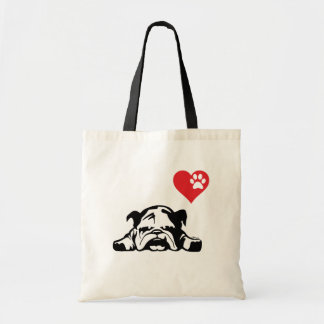 Tote Bag Mon chiot vilain mignon de bouledogues de coeur