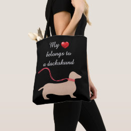 Tote Bag Mon coeur appartient à un teckel