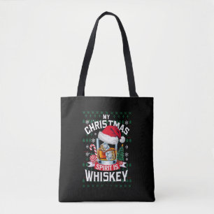 Tote Bag Mon Esprit de Noël est Whiskey laide doux Noël P