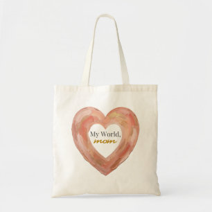 Tote Bag Mon monde Maman Peint cœur