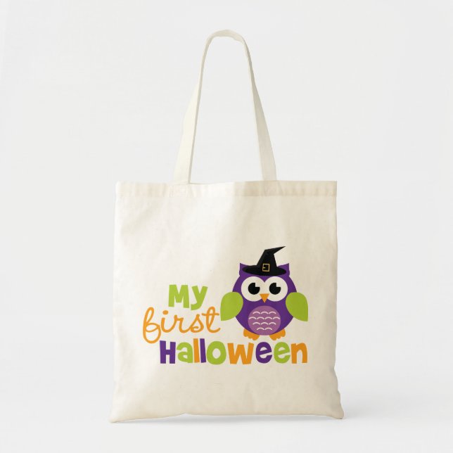 Tote Bag Mon premier hibou de sorcière de Halloween (Devant)