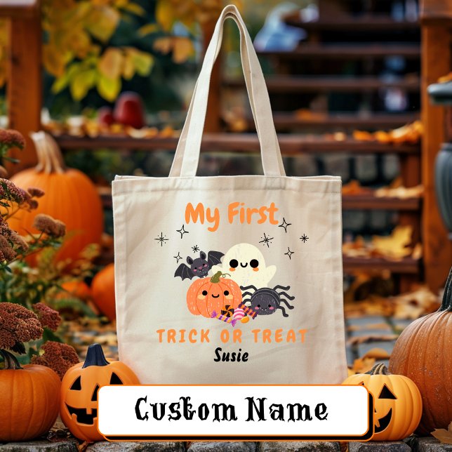 Tote Bag Mon premier titre ou traitement Halloween personna (Créateur téléchargé)