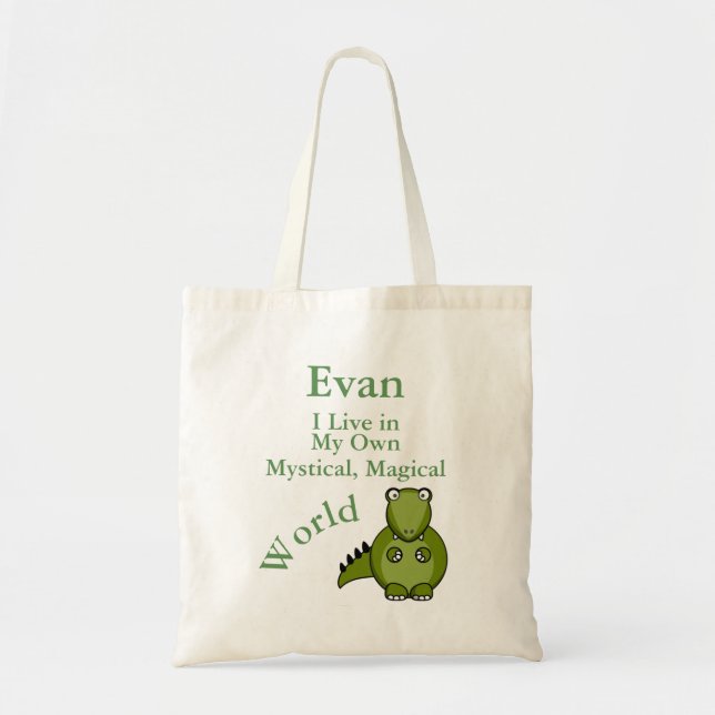 Tote Bag Mon propre mystique Monde magique Dinosaure Vert (Devant)