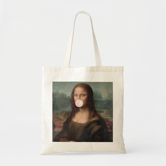 Tote Bag Mona Lisa Blown Pink Buble gomme (Devant)