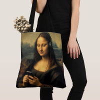 Mona Lisa moderne avec smartphone