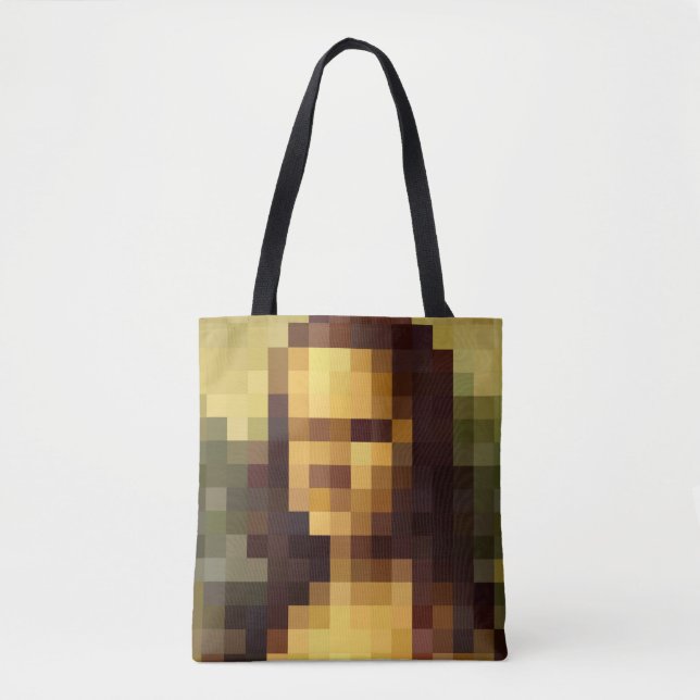 Tote Bag Mona Lisa pixel art Leonardo da Vinci, La Gioconda (Devant)