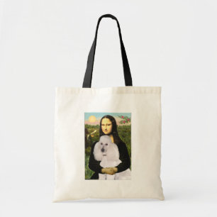 Tote Bag Mona-Pood-Blanc-Caniche Standard