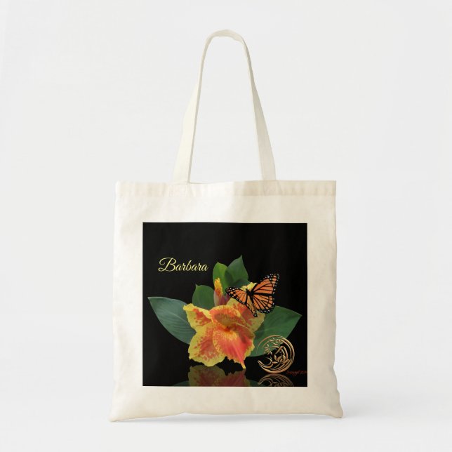 Tote Bag Monarch Butterfly et Canna Lily Fourre-tout (Devant)