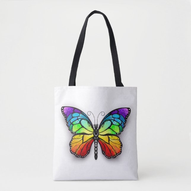 Tote Bag Monarque papillon arc-en-ciel (Devant)