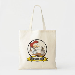 TOTE BAG MONDE LE PLUS GRAND ORDINATEUR TECH CARTOON FEMMES