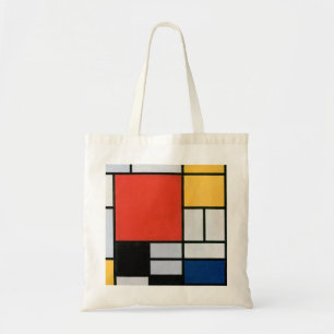 Tote Bag Mondrial Composition Rouge Jaune Bleu Noir