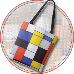 TOTE BAG -Mondrian Abstract Pattern of Many Colour