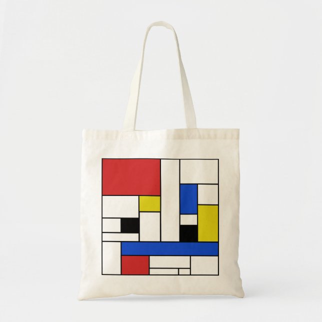 Tote Bag Mondrian raye le budget Fourre-tout (Devant)
