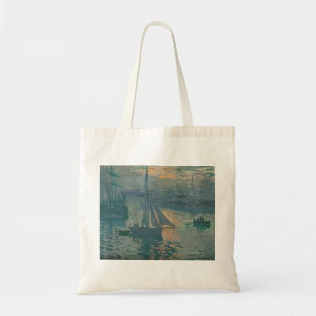 Tote Bag Monet Sunrise Marine Impressionnisme peinture (Devant)