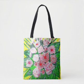 Tote Bag Monochromatic, Rosas, Dianthus caryophyllus,  Gerb
