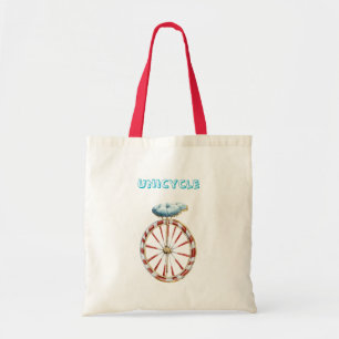 Tote Bag Monocycle à roue rouge siège bleu