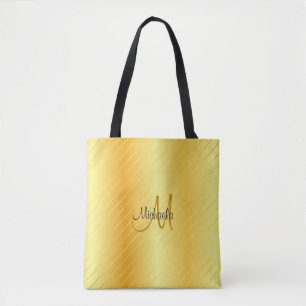 Tote Bag Monogram Gold Look Elegant Modèle moderne