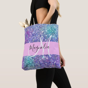 Tote Bag Monogramme à étincelles de Parties scintillant ble
