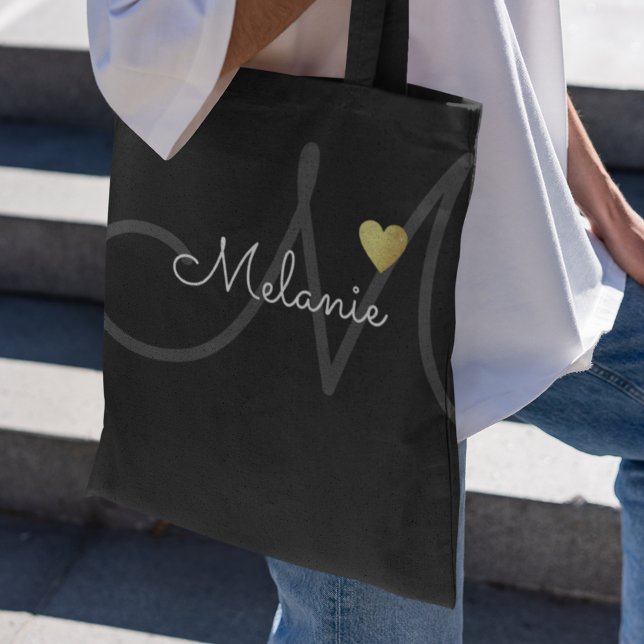 Tote Bag Monogramme Amour (front: stylish monogram)