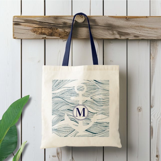Tote Bag Monogramme Ancre de Marine et Navy (Créateur téléchargé)