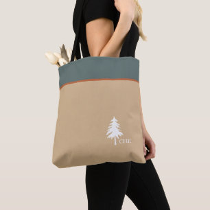 Tote Bag Monogramme Arbre vert Tan Nature Inspiré