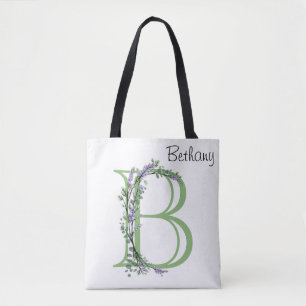 Tote Bag Monogramme B Lavande Eucalyptus