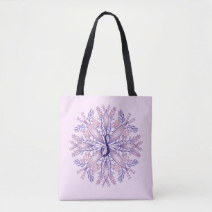 Tote Bag monogramme botanique cottagecore boho rose floral