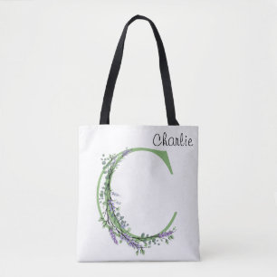 Tote Bag Monogramme C Lavande Eucalyptus