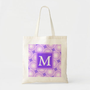 Tote Bag Monogramme cercles violets motif
