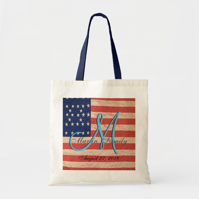 Tote Bag Monogramme Clan USA Family Reunion (Devant)