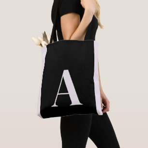 Tote Bag Monogramme contemporain femme de chambre noire et 
