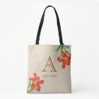 Monogramme d'art floral de la Lily orange d'aquare