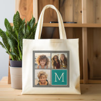 Monogramme de collection de photos Turquoise et gr