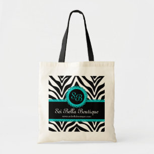 Tote Bag Monogramme de dentelle d'impression et d'Aqua de