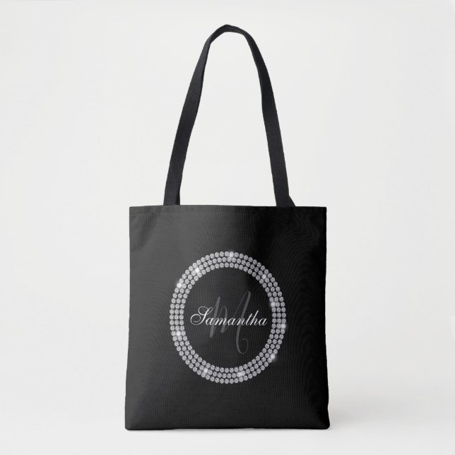 Tote Bag Monogramme de diamants (Devant)