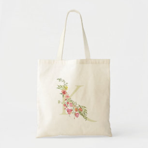 Tote Bag Monogramme de fête prénuptiale K fleurs de mariage