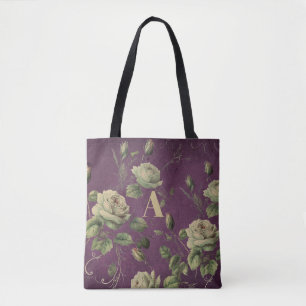 Tote Bag Monogrammé de fleurs vintage