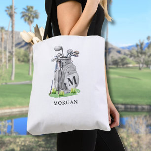Tote Bag Monogramme de Golf avec Initiale de Nom Personnali