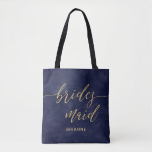 Tote Bag Monogramme de la servante marine simple Aquarelle 
