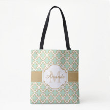 Monogramme de menthe d'or de motif de Quatrefoil