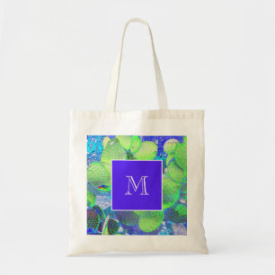 Tote Bag Monogramme de motards vert vert désert Pear Cactus