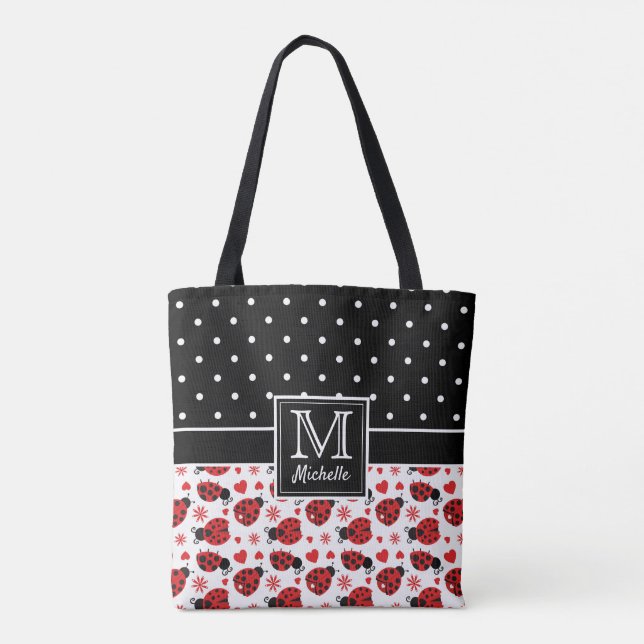 Tote Bag Monogramme de Pote Pote Ladybugs (Dos)