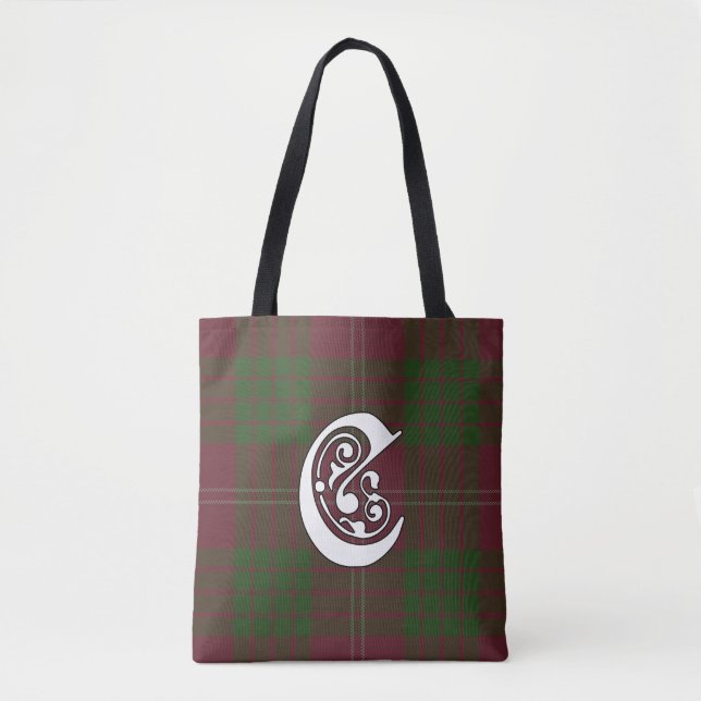 Tote Bag Monogramme de tartan de clan de Crawford (Devant)