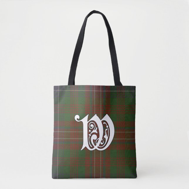 Tote Bag Monogramme de tartan de clan de Wilson (Devant)
