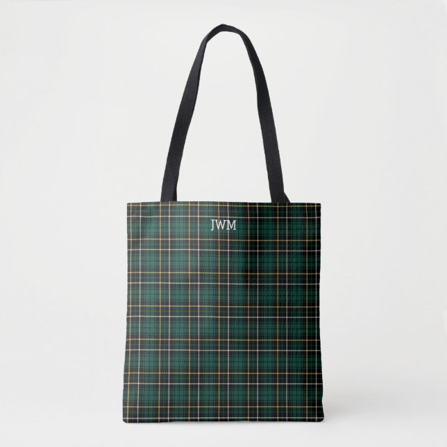 Tote Bag Monogramme de tarte vert de la forêt MacAlpine (Devant)