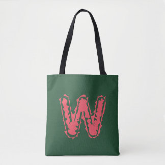 Tote Bag Monogramme déplaisant s'accrochant rose sur vert